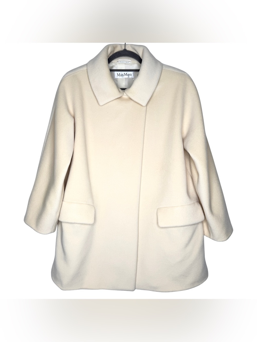 Max Mara Size 6 Wool Cashmere Coat Cream White Jacket